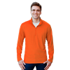 MENS WICKING SOLID 1/4 ZIP LS PULLOVER ###  -  SAFETY ORANGE 2 EXTRA LARGE SOLID