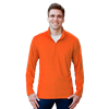 MENS WICKING SOLID 1/4 ZIP LS PULLOVER ### -  SAFETY ORANGE LARGE SOLID