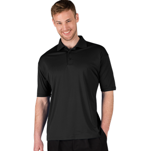 MENS ULTRA LUX POLO  -  BLACK 2 EXTRA LARGE SOLID