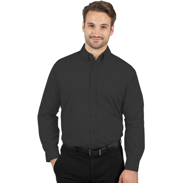 7266-BLA-S-SOLID|BG7266|Men's L/S Superblend Poplin Shirt with Matching ...