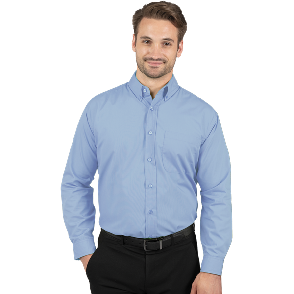 7266-LIG-S-SOLID|BG7266|Men's L/S Superblend Poplin Shirt with Matching ...