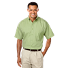 MENS SHORT SLEEVE EASY CARE POPLIN WITH MATCHING BUTTONS  -  CACTUS 2 EXTRA LARGE SOLID