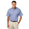 MENS SHORT SLEEVE EASY CARE POPLIN WITH MATCHING BUTTONS  -  LIGHT BLUE 2 EXTRA LARGE SOLID