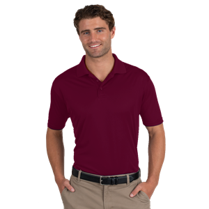MENS VALUE MOISTURE WICKING S/S POLO  -  BURGUNDY SMALL SOLID