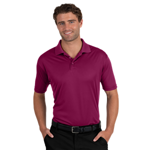 MENS VALUE MOISTURE WICKING S/S POLO  -  BURGUNDY 2 EXTRA LARGE SOLID