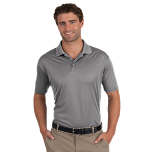 MENS  VALUE MOISTURE WICKING S/S POLO GREY SMALL SOLID