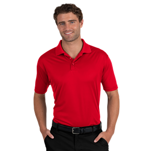 MENS VALUE MOISTURE WICKING S/S POLO  -  RED 2 EXTRA LARGE SOLID