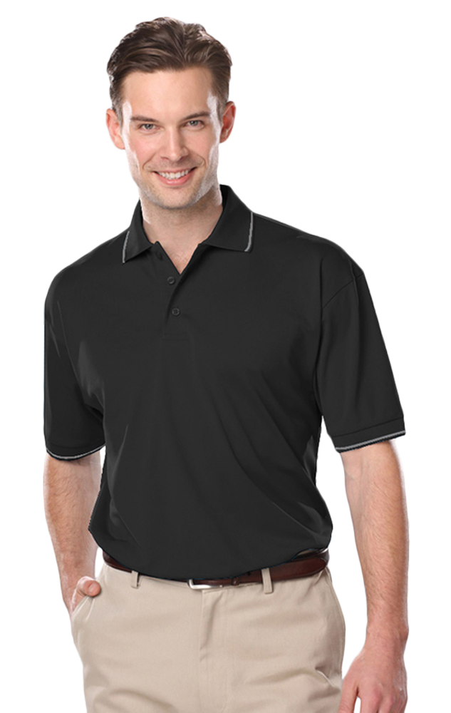 Men's Striped Trim Value Wicking Polo-BG7301 from Blue Generation ...