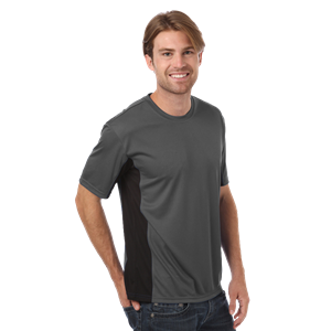 MENS COLORBLOCK WICKING TEE  -  GRAPHITE 2 EXTRA LARGE SOLID