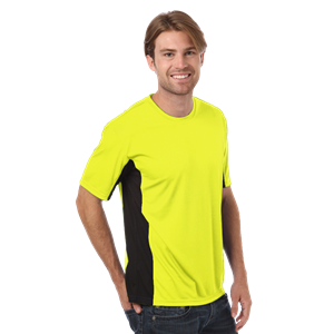 MENS COLORBLOCK WICKING TEE  -  OPTIC YELLOW 2 EXTRA LARGE SOLID