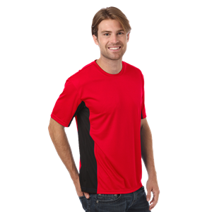 MENS COLORBLOCK WICKING TEE  -  RED 2 EXTRA LARGE SOLID