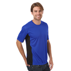 MENS COLORBLOCK WICKING TEE  -  ROYAL 2 EXTRA LARGE SOLID