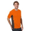 MENS COLORBLOCK WICKING TEE  -  SAFETY ORANGE 2 EXTRA LARGE SOLID