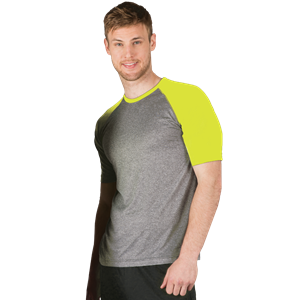 ADULT COLOR BLOCK WICKING T ### -  OPTIC YELLOW 2 EXTRA LARGE SOLID