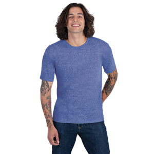 ADULT TRIBLEND SHORT SLEEVE CREW NECK TEE  -  BLUE 2 EXTRA LARGE SOLID
