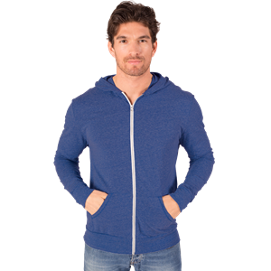 ADULT TRIBLEND ZIP FRONT HOODIE  -  ROYAL 2 EXTRA LARGE SOLID