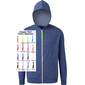 CUSTOM ZIPPER PULL TRIBLEND HOODIE ROYAL 2 EXTRA LARGE SOLID