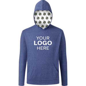 YOUR LOGO HERE ADULT TRIBLEND PULLOVER HOODIE BLUE 2 EXTRA LARGE SOLID
