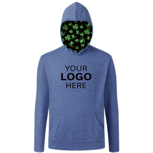 St. Patrick’s Adult Triblend Pullover Hoodie BLUE 2 EXTRA LARGE SOLID