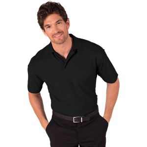 MENS S/S VALUE PIQUE POLO  -  BLACK 2 EXTRA LARGE SOLID