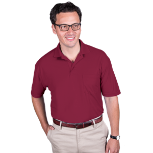 ADULT SOFT TOUCH POCKETED POLO  -  BURGUNDY 2 EXTRA LARGE SOLID