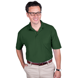 ADULT SOFT TOUCH POCKETED POLO  -  HUNTER EXTRA LARGE SOLID