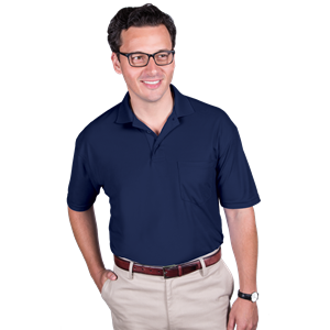 ADULT SOFT TOUCH POCKETED POLO  -  NAVY 2 EXTRA LARGE SOLID