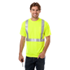 ADULT HIGH VIS/REFLECTIVE TAPE WICKING TEE  -  OPTIC YELLOW 2 EXTRA LARGE SOLID