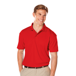 MENS AVENGER MICRO PIQUE S/S POLO RED SMALL SOLID