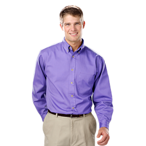 MENS LONG SLEEVE 100% COTTON TWILL  -  VIOLET 2 EXTRA LARGE  SOLID