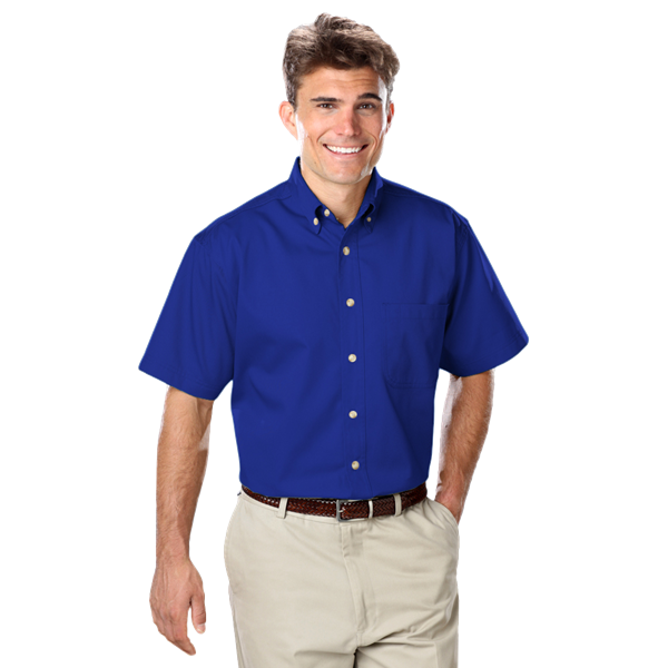 8213S-ROY-S-SOLID|BG8213S|Men's S/S 100% Cotton Twill Shirt