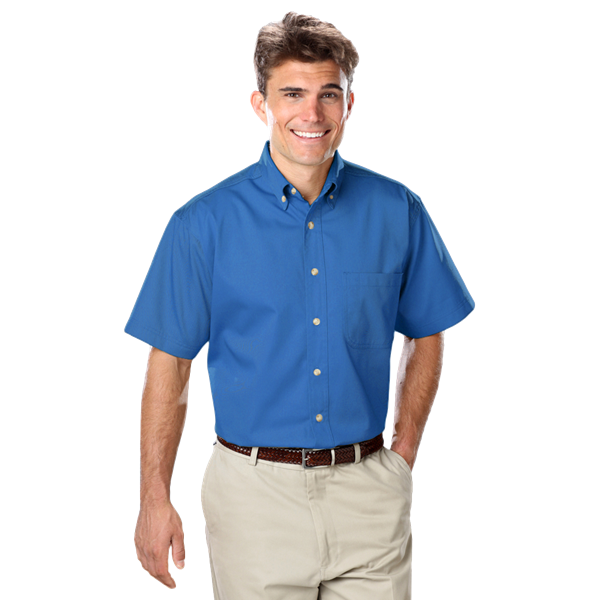 8213S-TUR-4XL-SOLID|BG8213S|Men's S/S 100% Cotton Twill Shirt