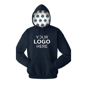 YOUR LOGO HERE FLEECE PULLOVER HOODIE NAVY 2 EXTRA LARGE SOLID