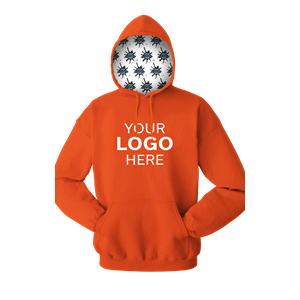 YOUR LOGO HERE FLEECE PULLOVER HOODIE ORANGE 2 EXTRA LARGE SOLID