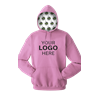 YOUR LOGO HERE FLEECE PULLOVER HOODIE DARK PINK 2 EXTRA LARGE SOLID