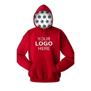 YOUR LOGO HERE FLEECE PULLOVER HOODIE RED 2 EXTRA LARGE SOLID