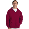 ADULT FLEECE ZIP FRONT HOODIE  -  BURGUNDY 2 EXTRA LARGE SOLID