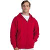 ADULT FLEECE ZIP FRONT HOODIE  -  RED 2 EXTRA LARGE SOLID