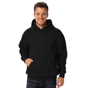 ADULT FLEECE PULL OVER HOODIE BLACK 2 EXTRA LARGE SOLID