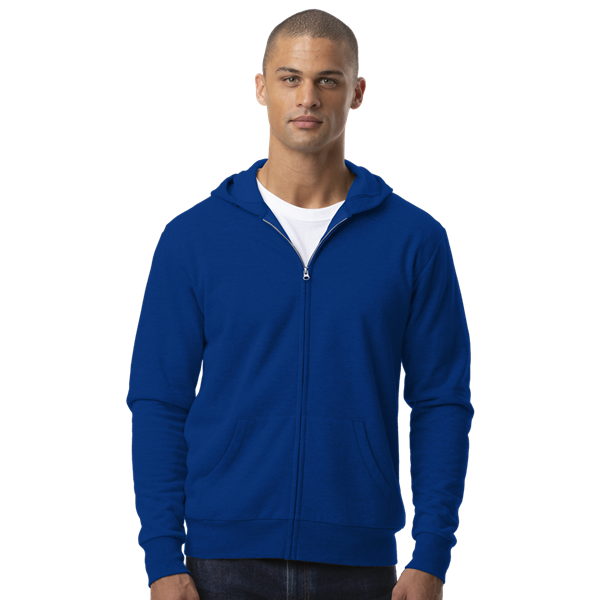 ADULT FLEECE ZIP FRONT HOODIE ROYAL EXTRA LARGE SOLID