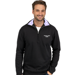 YOUR LOGO HERE 1/4 ZIP ESSENTIAL PULL OVER ESSENTIAL FLEECE BLACK 2 EXTRA LARGE SOLID