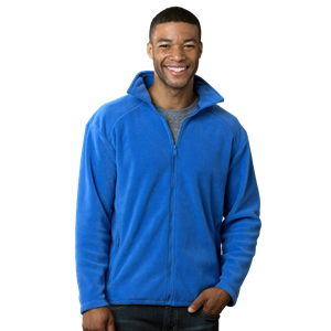 MENS POLAR FLEECE JACKET  -  BLUE SMALL SOLID