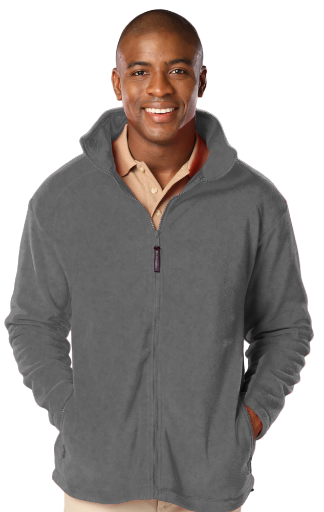9951-GRE-4XL-SOLID|BG9951|Men's Micro Fleece Full Zip Jacket
