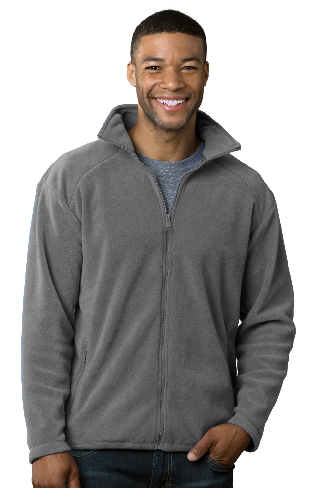 9951-GRE-4XL-SOLID|BG9951|Men's Micro Fleece Full Zip Jacket