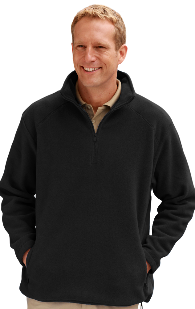 9952-BLA-XS-SOLID|BG9952|Men's Micro Fleece Zip Pullover