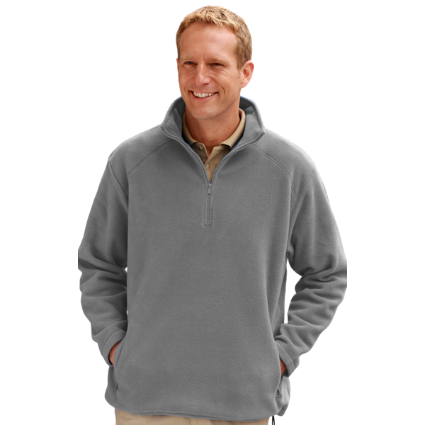 9952-GRE-XS-SOLID|BG9952|Men's Micro Fleece Zip Pullover