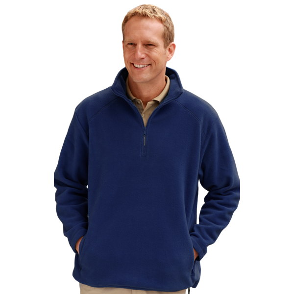 9952-NAV-XS-SOLID|BG9952|Men's Micro Fleece Zip Pullover