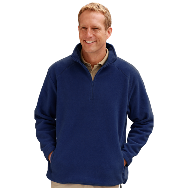 9952-NAV-XS-SOLID|BG9952|Men's Micro Fleece Zip Pullover