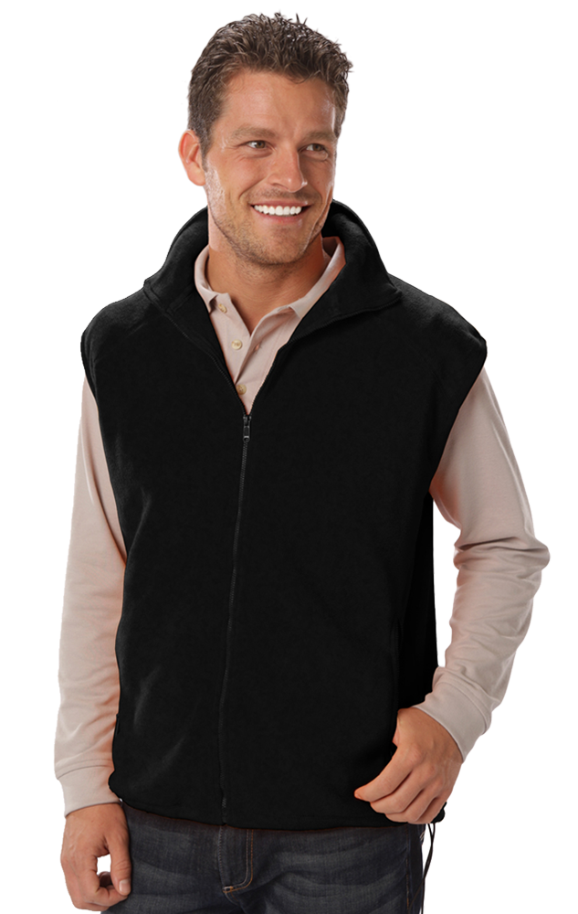 Adult Micro Fleece Zip Front Vest-Blue Generation