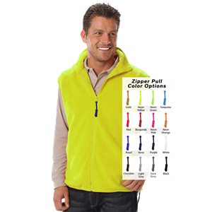 CUSTOM ZIPPER PULL VEST YELLOW 2 EXTRA LARGE SOLID